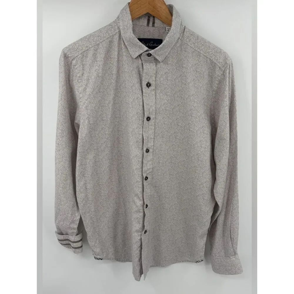Robert Graham tailored fit solis light gray long sleeve weave pattern men’s L